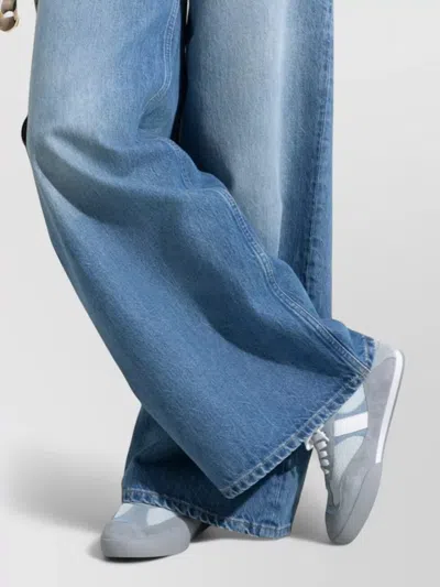 Chloé Kick Sneakers Low Top Mesh Suede Panels In Gray