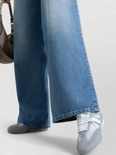 Chloé Kick Sneakers Low Top Mesh Suede Panels In Gray