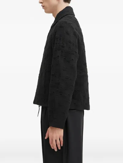 Ader Error Textured Buttoned Cardigan In Black