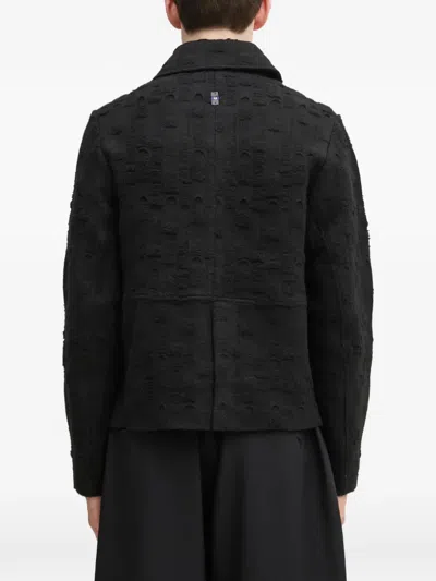 Ader Error Textured Buttoned Cardigan In Black