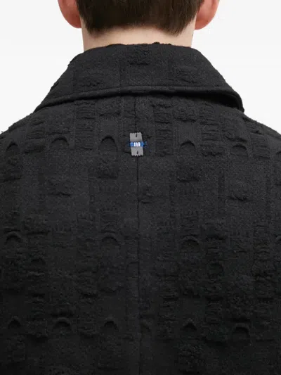 Ader Error Textured Buttoned Cardigan In Black