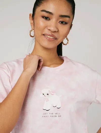 Skinnydip London Get The Hell Away Tie Dyed T-shirt In Pink