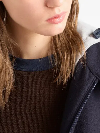 Prada Rundhalspullover Aus Kaschmir In Brown