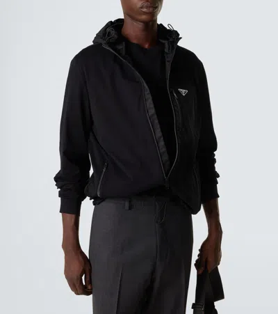Prada Cotton-blend Jacket In Black