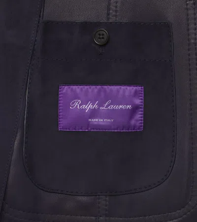 Ralph Lauren Solid Suede Blazer In Black
