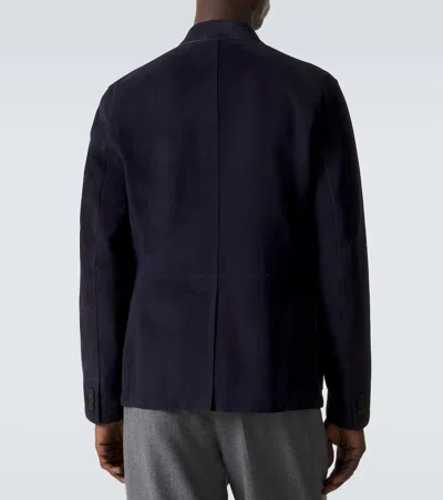 Ralph Lauren Solid Suede Blazer In Black