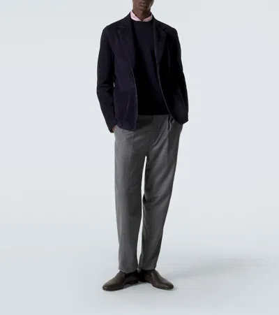 Ralph Lauren Solid Suede Blazer In Black