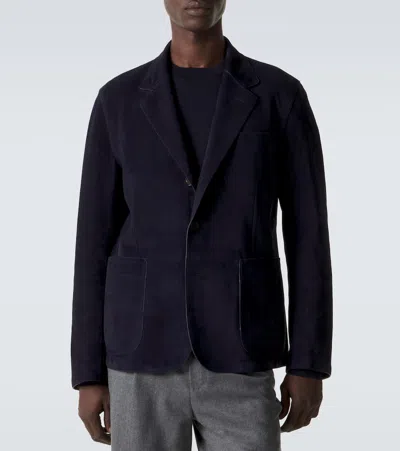 Ralph Lauren Solid Suede Blazer In Black