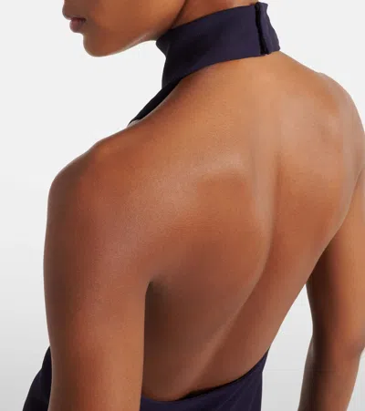 Alaïa Backless Maxi Dress In Blue