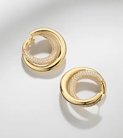 Engelbert Infinity Loop Medium 18kt Gold (750/1000) Earrings With Diamonds In Gold