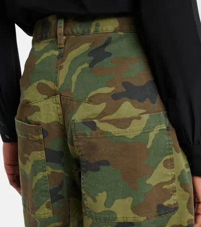 Nili Lotan Shon Camo-print Barrel-leg Ankle Pants In Multi