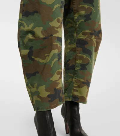 Nili Lotan Shon Camo-print Barrel-leg Ankle Pants In Multi