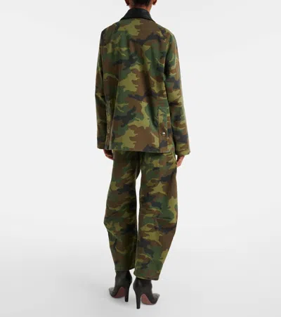 Nili Lotan Shon Camo-print Barrel-leg Ankle Pants In Multi