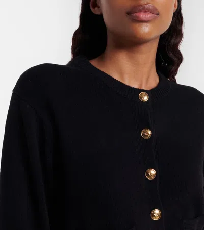 Chloé Chloe Embellished-pocket Wool And Cashmere-blend Cardigan In Black
