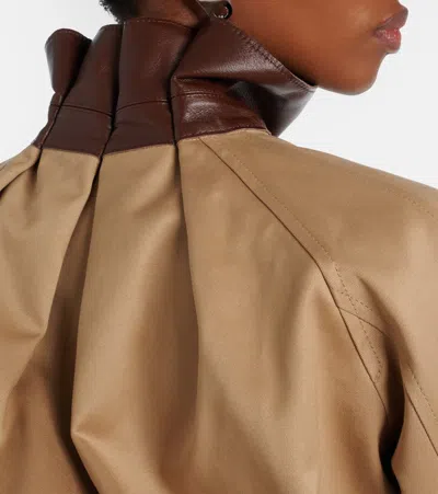 Sacai Cut-out Collared Jacket In Brown