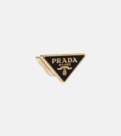 Prada Enamel Earrings In Black