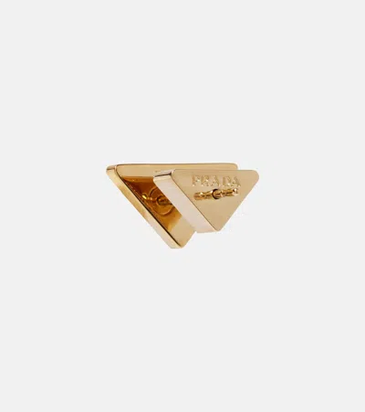 Prada Enamel Earrings In Black