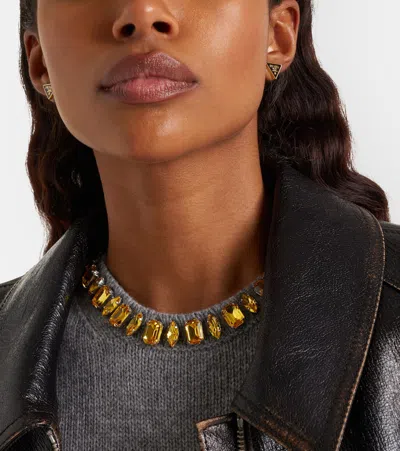 Prada Enamel Earrings In Black