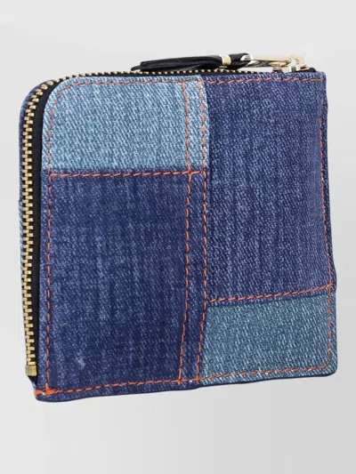 Comme Des Garçons Zip Wallet Denim Look Patchwork Stitching