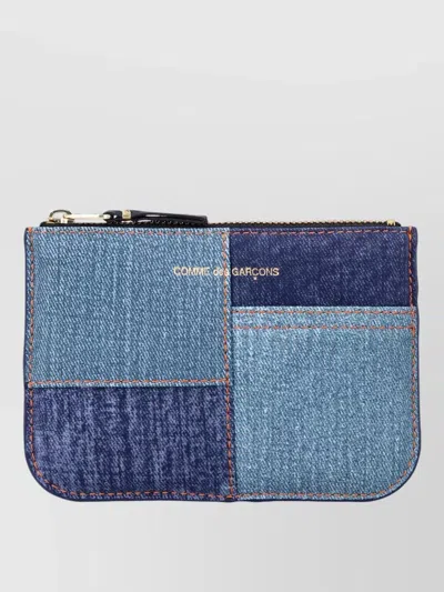 Comme Des Garçons Small Zip Pouch Denim Texture Patchwork