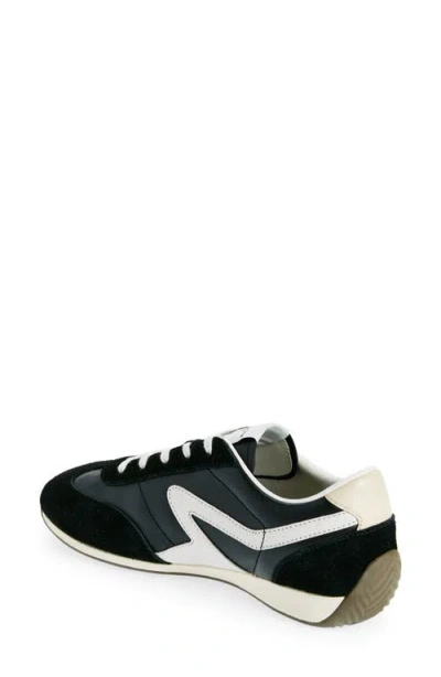 Rag & Bone Retro Slim Mixed Leather Sneakers In Black