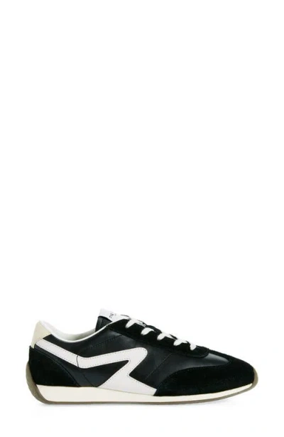 Rag & Bone Retro Slim Mixed Leather Sneakers In Black