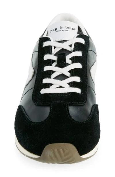 Rag & Bone Retro Slim Mixed Leather Sneakers In Black