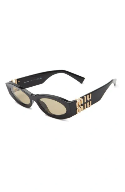 Miu Miu 54mm Rectangular Sunglasses In Black
