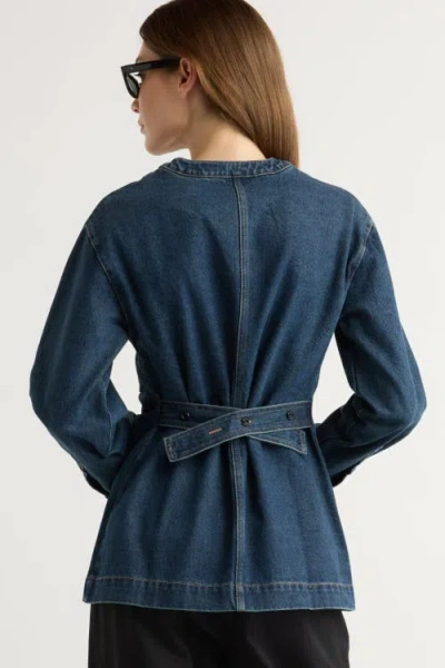 Modern Citizen Emmett Structured-sleeve Denim Jacket In Blue