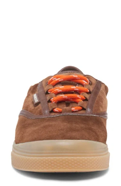 Moncler Luxe Suede Lace-up Sneakers For Women In Brown