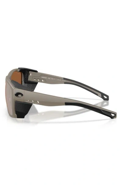 Costa Del Mar King Tide 6 58mm Polarized Rectangular Sunglasses In Neutral