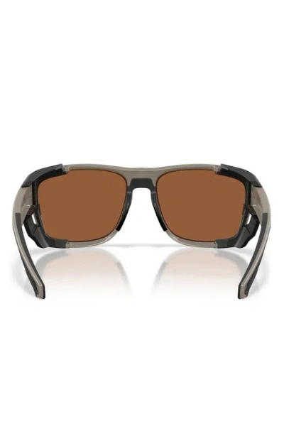 Costa Del Mar King Tide 6 58mm Polarized Rectangular Sunglasses In Neutral