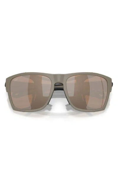 Costa Del Mar King Tide 6 58mm Polarized Rectangular Sunglasses In Neutral