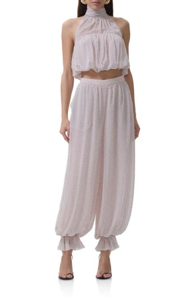 Afrm James Pants Mauve Pin Dot In Multi