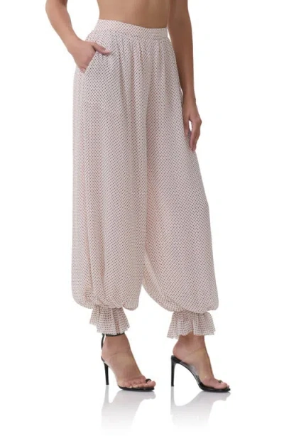 Afrm James Pants Mauve Pin Dot In Multi