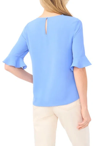 Cece Bow Sleeve Button-up Top In Blue
