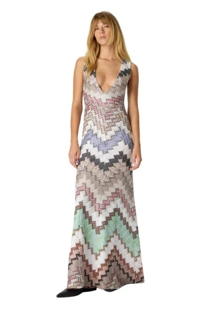 Missoni Striped Metallic Crochet-knit Maxi Dress In Multi