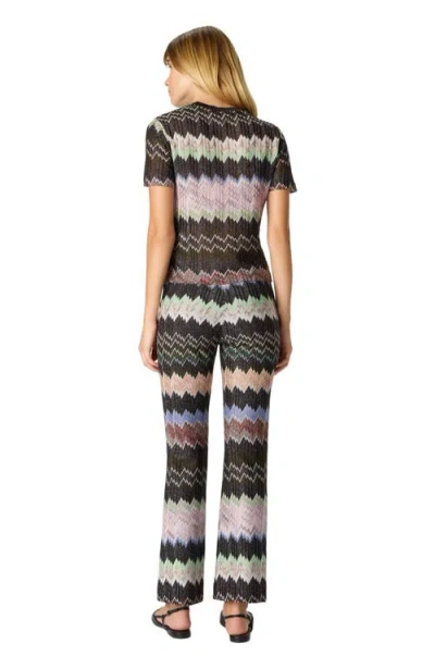 Missoni Zigzag Flared Trousers Textured Metallic Threads In Multi