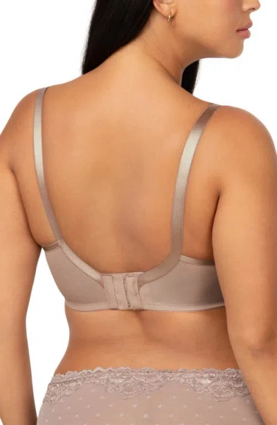 Curvy Couture Sheer Whisper Full Coverage Unlined Underwire Bra In Gray