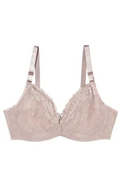 Curvy Couture Sheer Whisper Full Coverage Unlined Underwire Bra In Gray