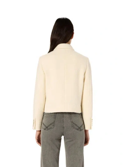 Gerard Darel Collared Button Up Jacket In Neutral