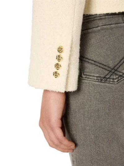 Gerard Darel Collared Button Up Jacket In Neutral