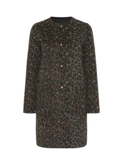 Gerard Darel Matilda Collarless Reversible Coat In Black