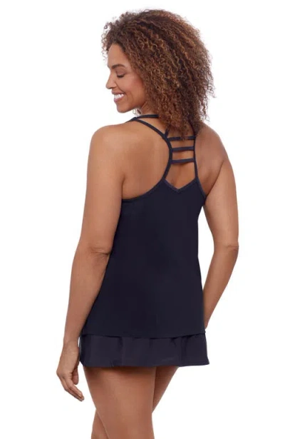 Aqua Green V-neck Ladder Trim Racerback Full Coverage Tankini Swimsuit ...