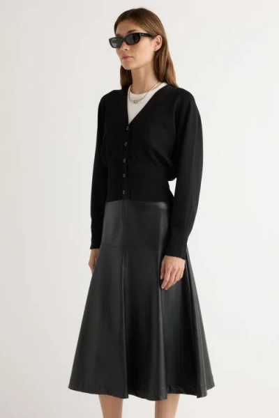 Modern Citizen Carson Button-front Cardigan In Black