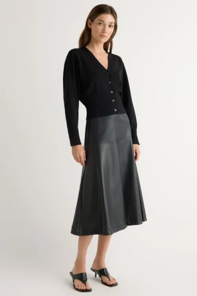 Modern Citizen Carson Button-front Cardigan In Black