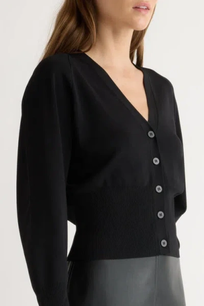 Modern Citizen Carson Button-front Cardigan In Black