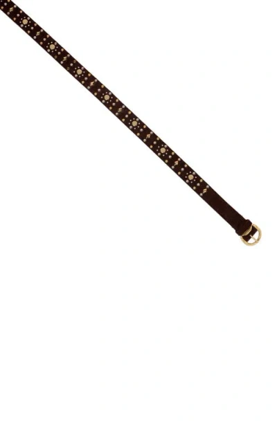 Sandro Suede Belt With Rivets In Red