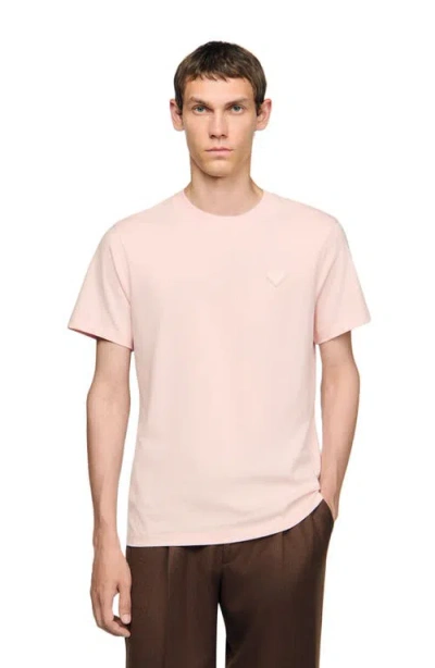 Sandro T-shirt With Heart Patch In Pink
