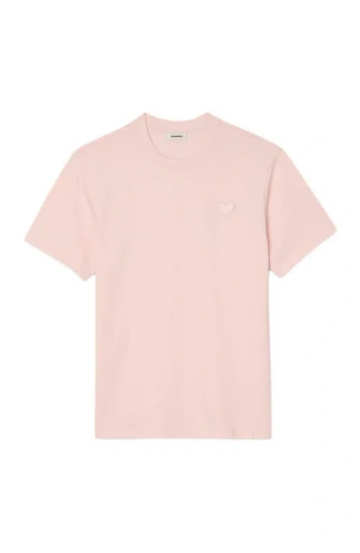 Sandro T-shirt With Heart Patch In Pink